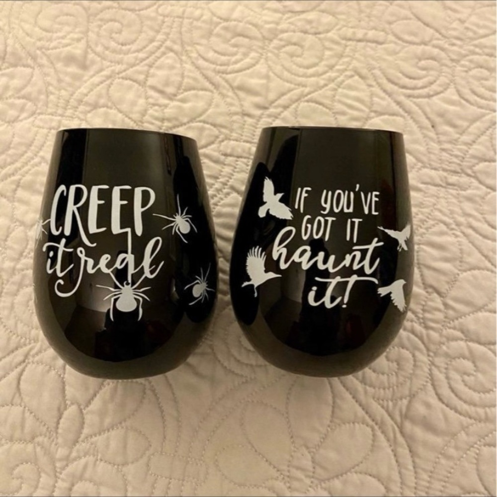 Halloween Stemless Wine Glasses